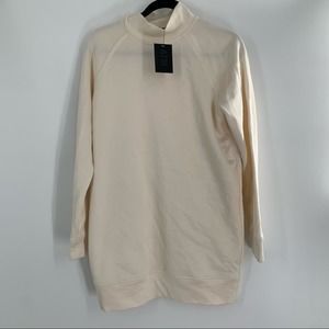 ATM French Terry Mock Neck Dress Alabaster NWT Women’s Size S